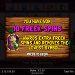 13 Freek Spins Bonus Splash Screen